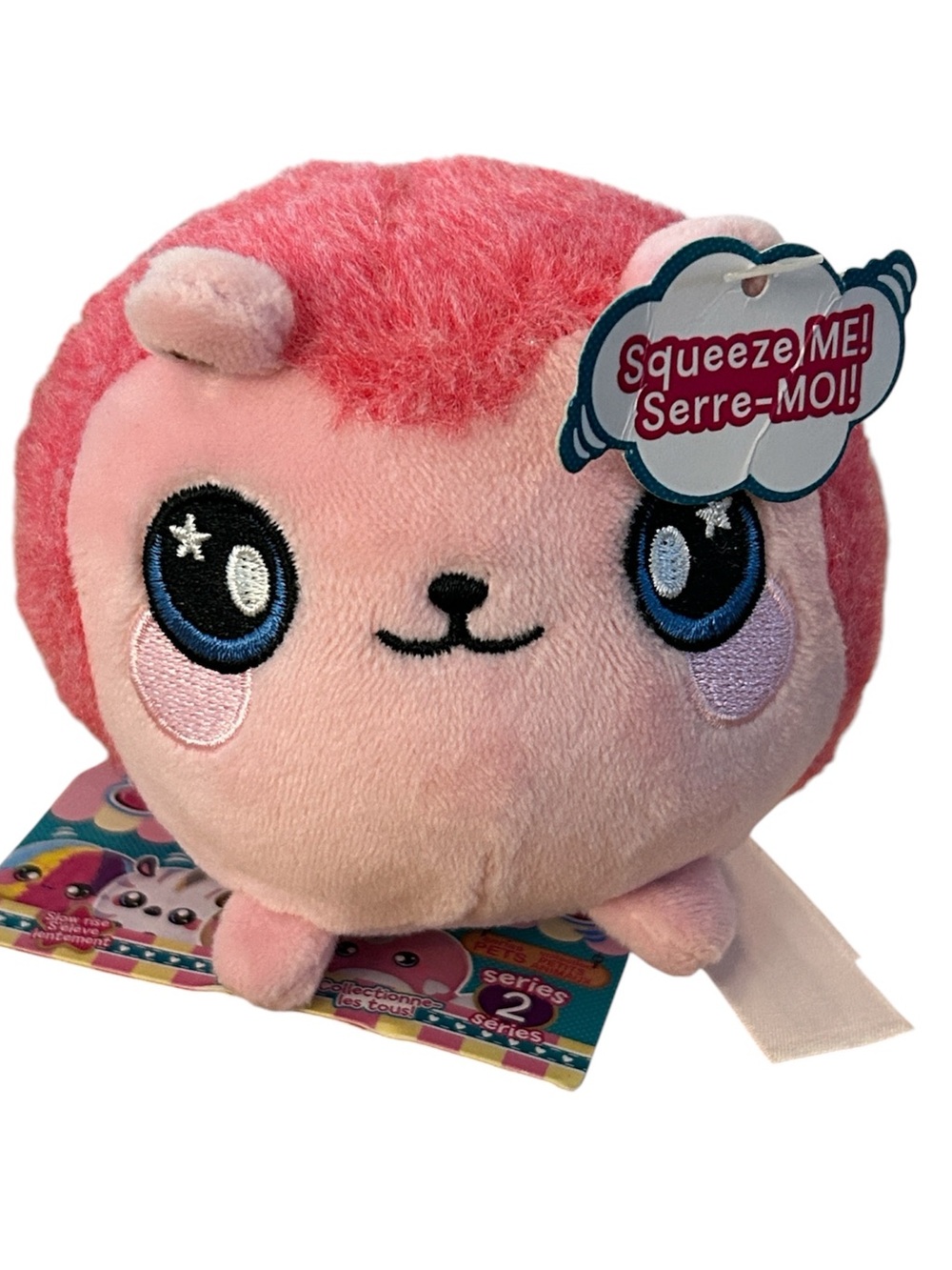 Squeezamals Hopey the Hedgehog plush toy from Series 2 NEW pink squishy